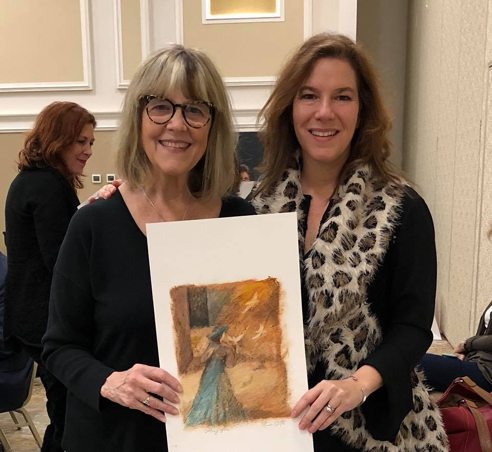 With Nicole Seitz and her original painting which I bought at the silent auction.