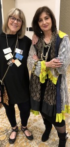 Dressed as Joan Didion (those are some of her books in my necklace) for the final party, with River Jordan in her Bohemian chic outfit