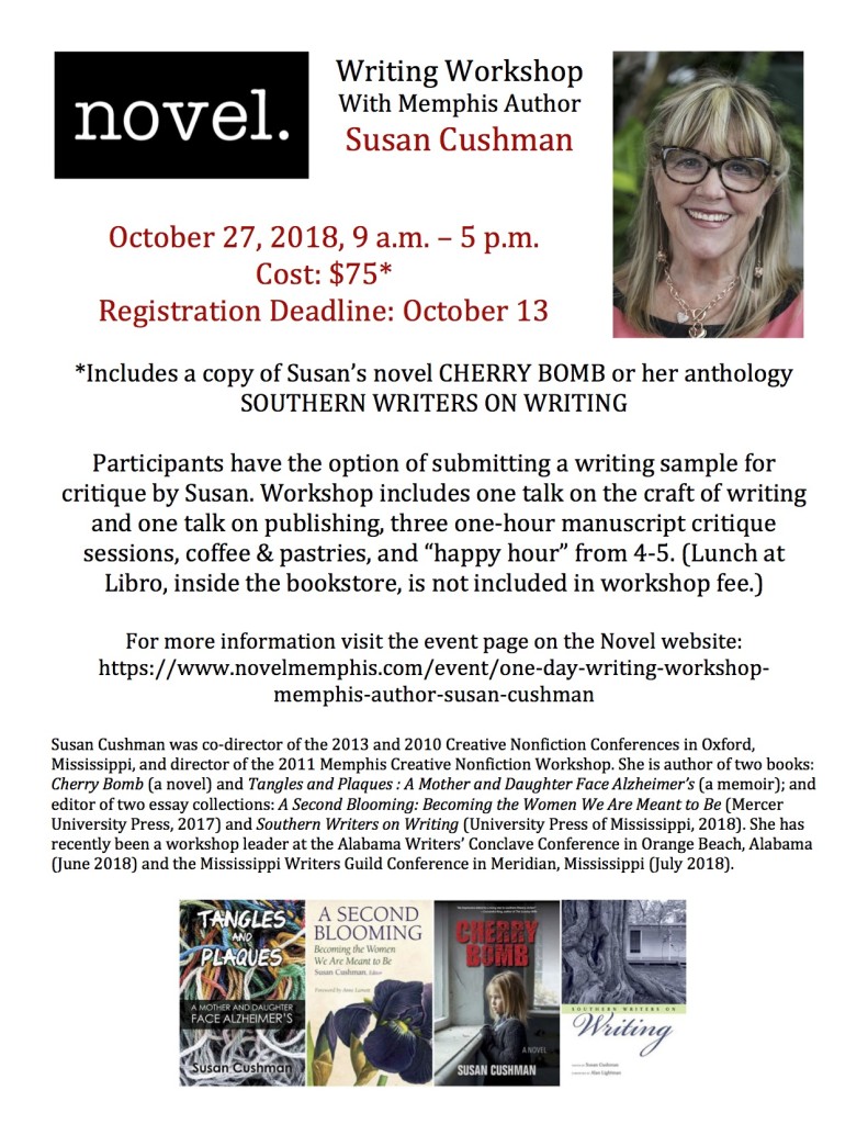 WORKSHOPS - Author Susan Cushman