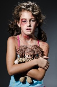 15783116-injured-child-posing-as-victim-of-domestic-violence