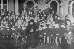 with orphans in Shanghai 1938