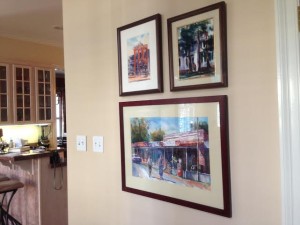 watercolors of places in Oxford, Mississippi, by my friend from high school, Kit Whitsett Fields