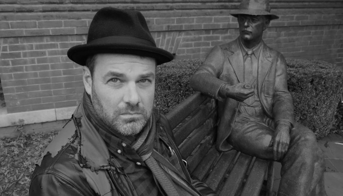 Grant Faulkner visits a familiar landmark on the square in Oxford, Mississippi, where the OTHER Mr. Faulkner holds court.