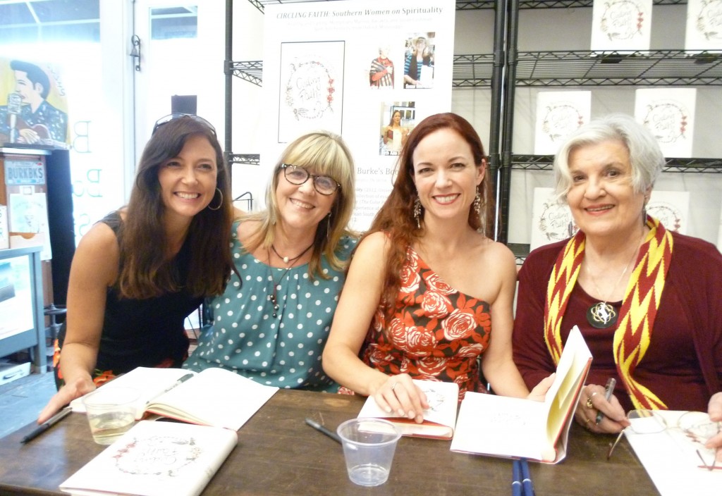 Signing "Circling Faith" with Wendy Reed, Beth Ann Fennelly and Marilou Awiakta at Burke's Books, July 2012