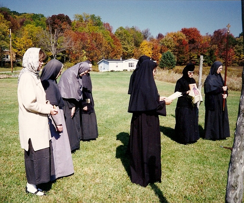 Visiting an Orthodox monastery in the early 1990s.