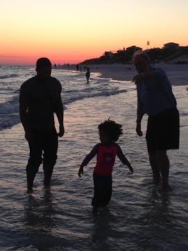 Kevin, Gabby and Pops enjoy our first sunset of the week