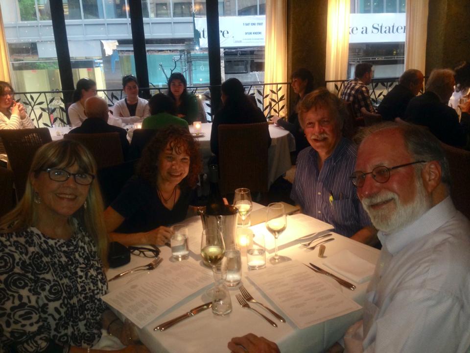 with Julie and Benjamin Stell and hubby at Fig & Olive Saturday night.