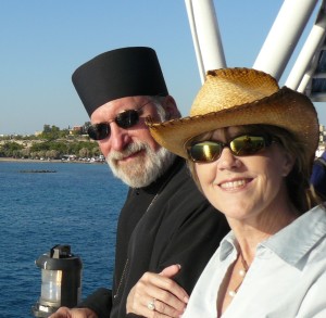 On a boat from Athens, Greece, to Aegina in 2010. A pilgrimage to Orthodox sites.