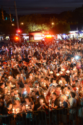 Candlelight vigil for Elvis at Graceland in Memphis