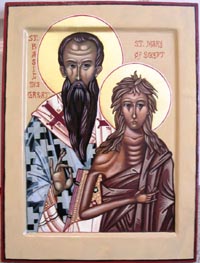 Saint Basil and Saint Mary of Egypt (our "wedding icon")