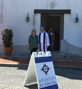 Daphne with Rev. John Wallace, Rector at Apostles By-the-Sea