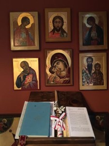 Our icon corner where we read Psalms and pray.