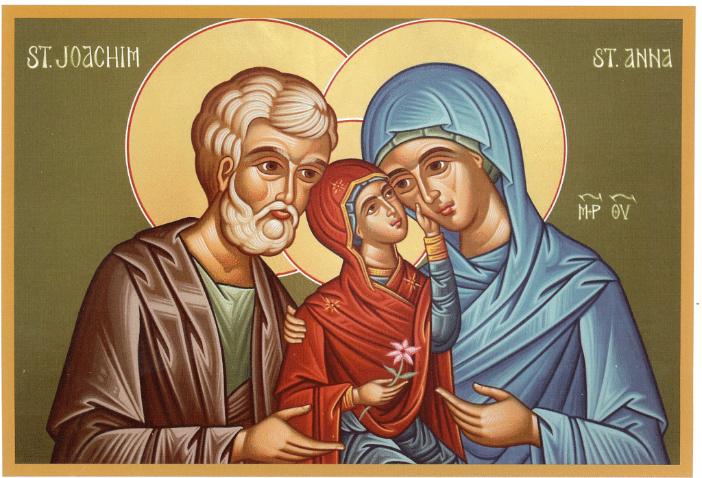 Saints Joachim and Anna with their daughter, Mary, the Mother of Jesus