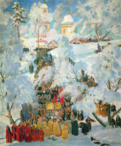 Great Blessing of Waters by Boris Kustodiev