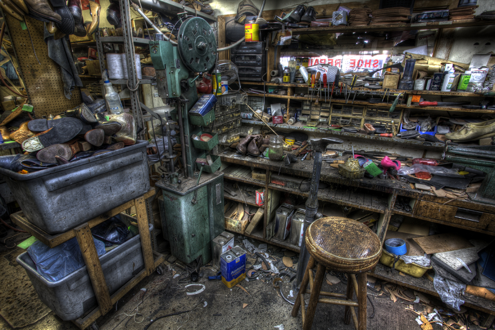 Peabody Shoe Repair in Nashville, Tennessee (not the shop I visited today in Memphis, but this is what it looked like!) photographed by Jerry Park Photography. http://jerryparkphotography.com/peabody-shoe-repair/