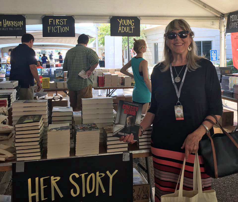 Inside the Lemuria Bookstore tent, where all three of my books were for sale!