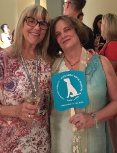 Celebrating with high school friend Corabel Shofner at the author reception.