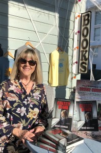 On the porch at Sundog Books in Seaside