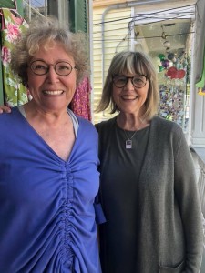 Emma Connolly and me on the porch of her wonderful shop on Magazine Street