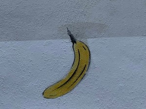 More fun... an artist is going around Germany painting a banana on the outside of museums that he approves of, like this one in Koblenz.