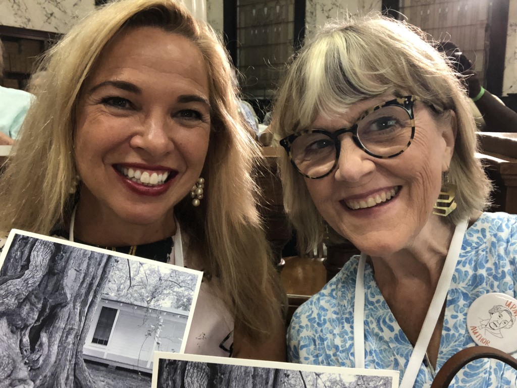 Hanging out with my author friend Margaret McMullan at the opening session for the festival.