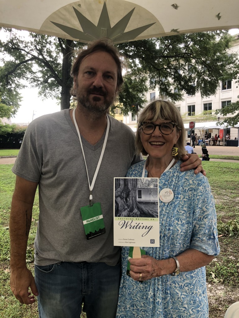 Michael Farris Smith also has an essay in SOUTHERN WRITERS ON WRITING, but he was scheduled for a panel for his novel THE FIGHTER at the festival. We hung out in the author signing tent.